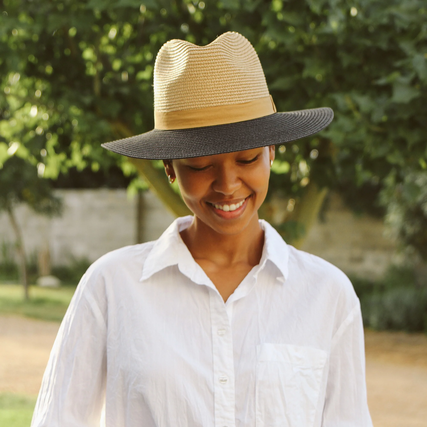 Tyler Fedora Sun Hat Black/Camel