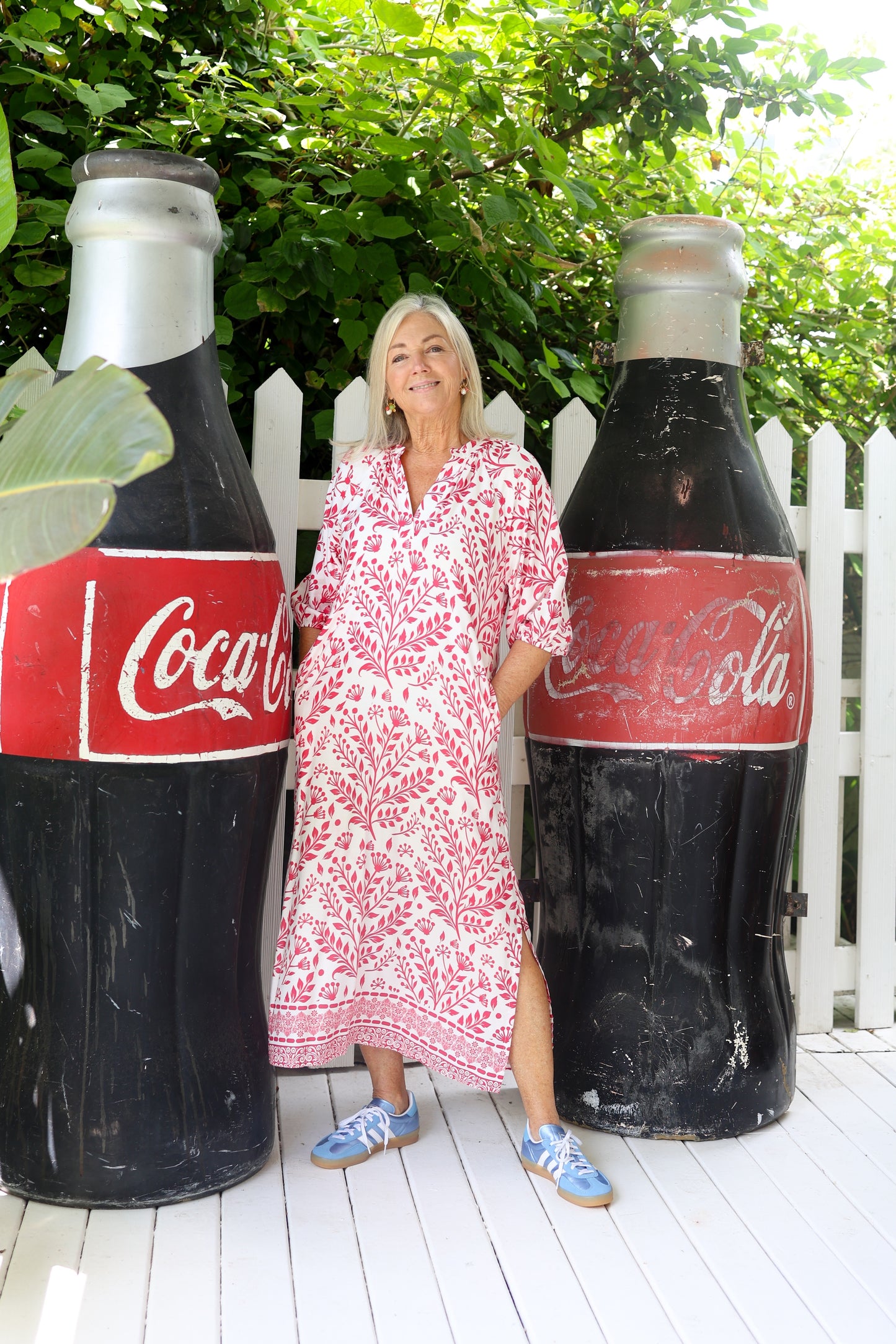 Bianca Raglan Dress Pink & White