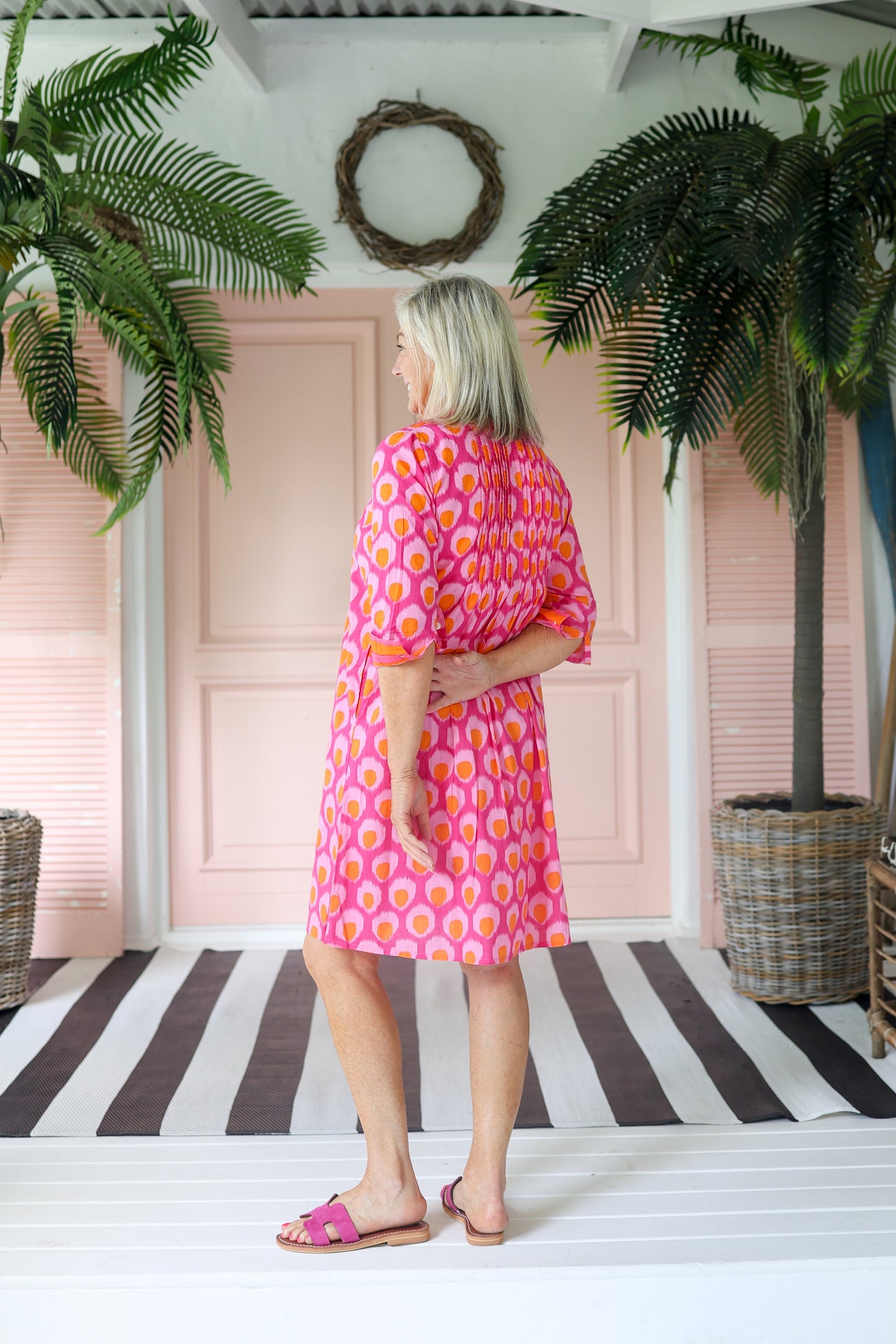 Tania Dress Pink & Orange