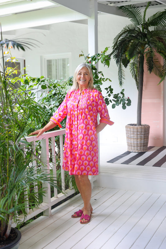 Tania Dress Pink & Orange