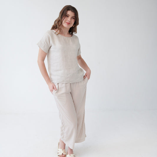 Mykonos  Box Top Natural Linen