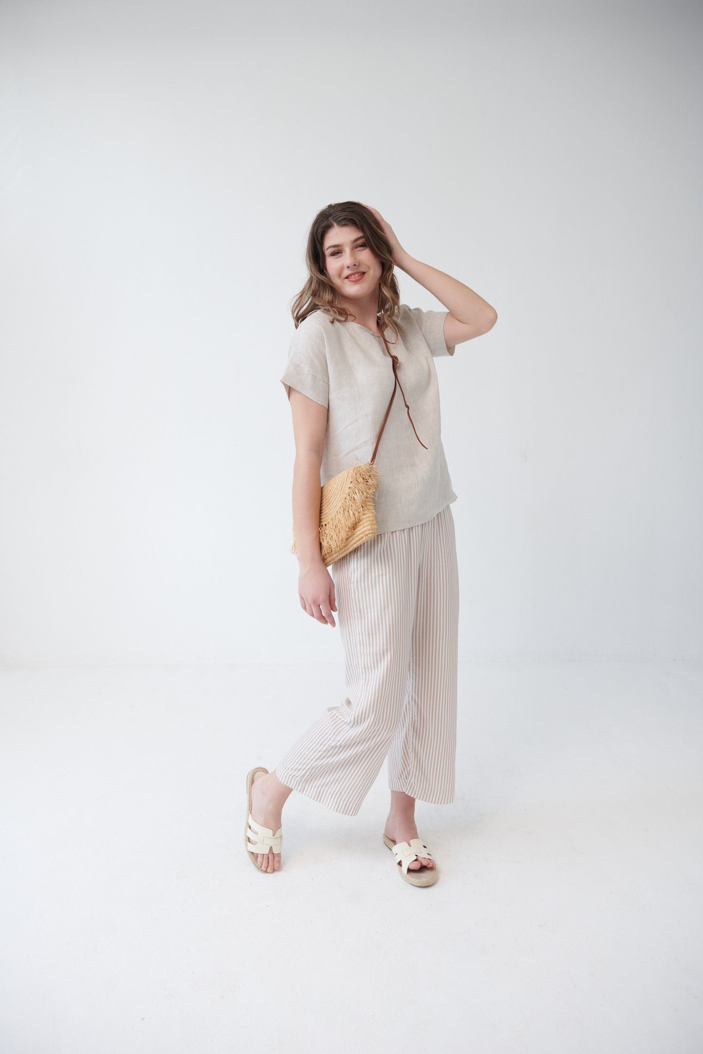 Mykonos  Box Top Natural Linen