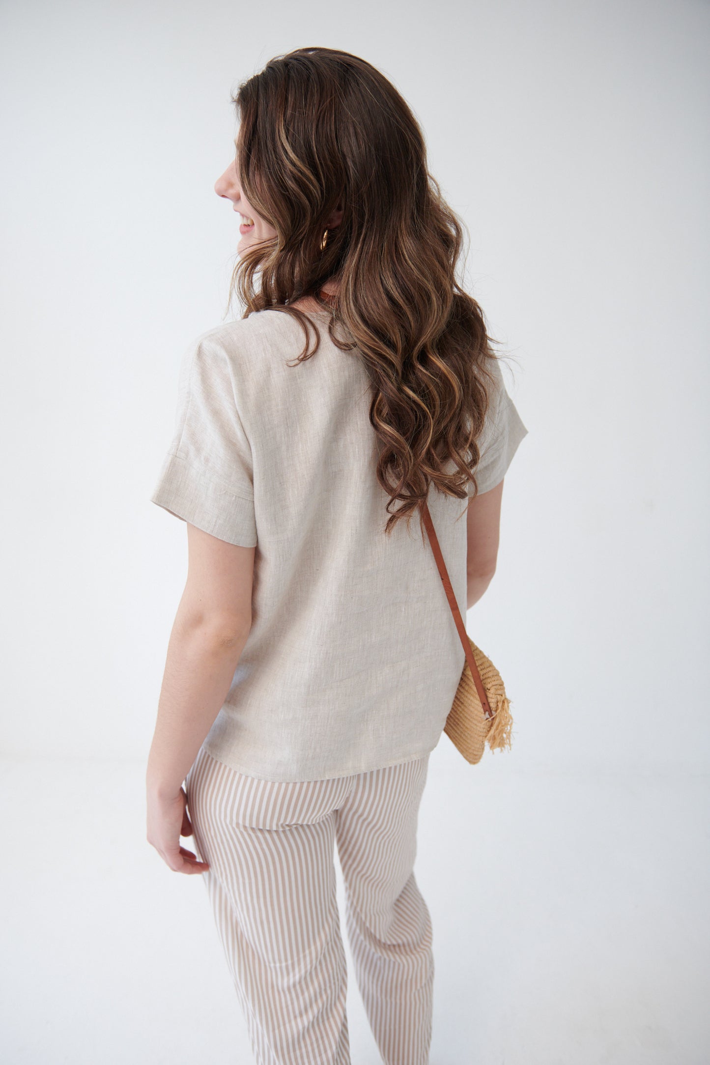 Mykonos  Box Top Natural Linen