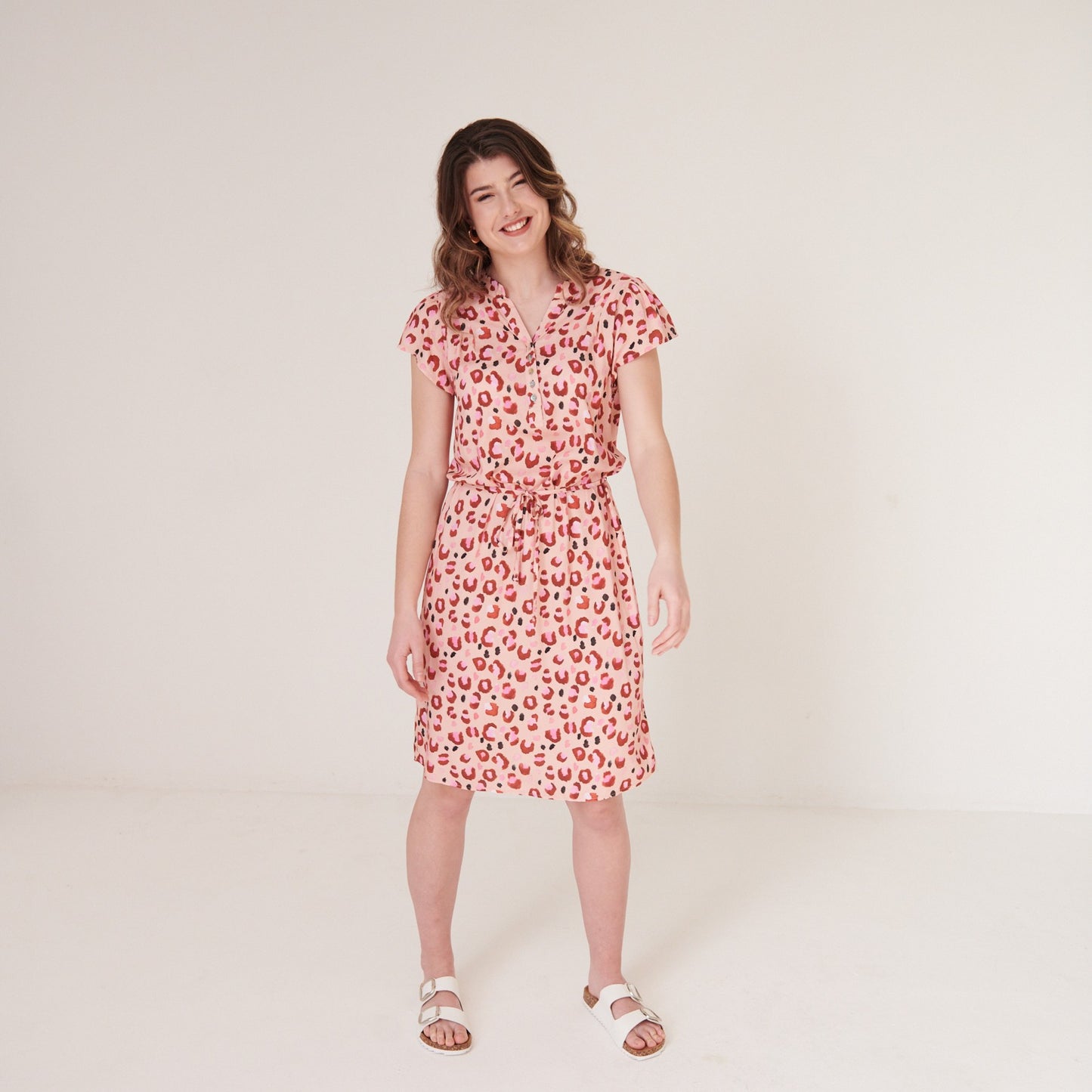 Sara Dress Animal Watercolour Pinks