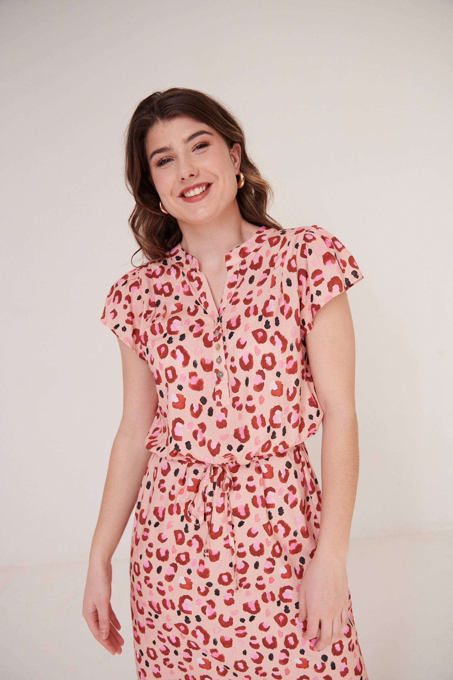 Sara Dress Animal Watercolour Pinks