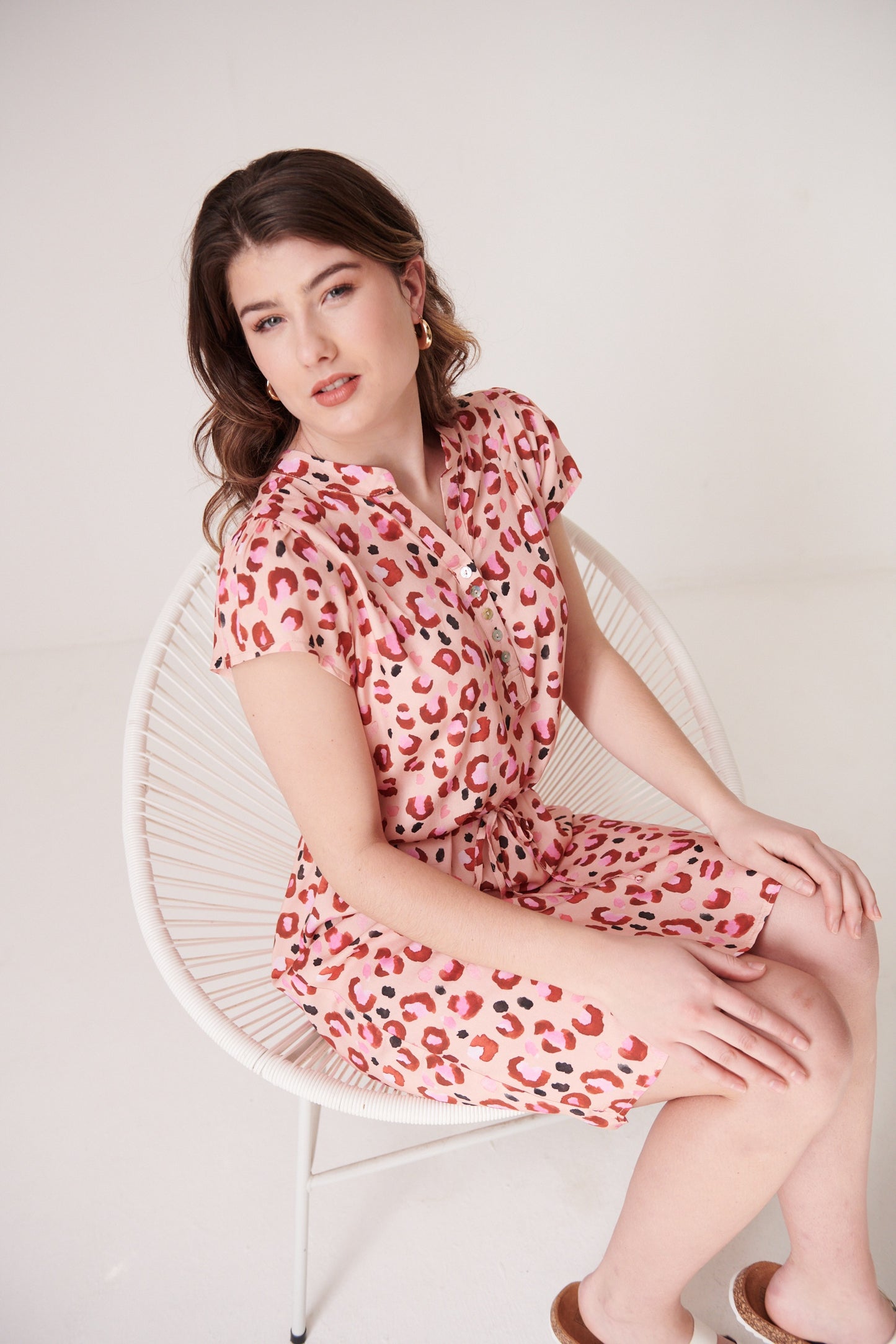 Sara Dress Animal Watercolour Pinks