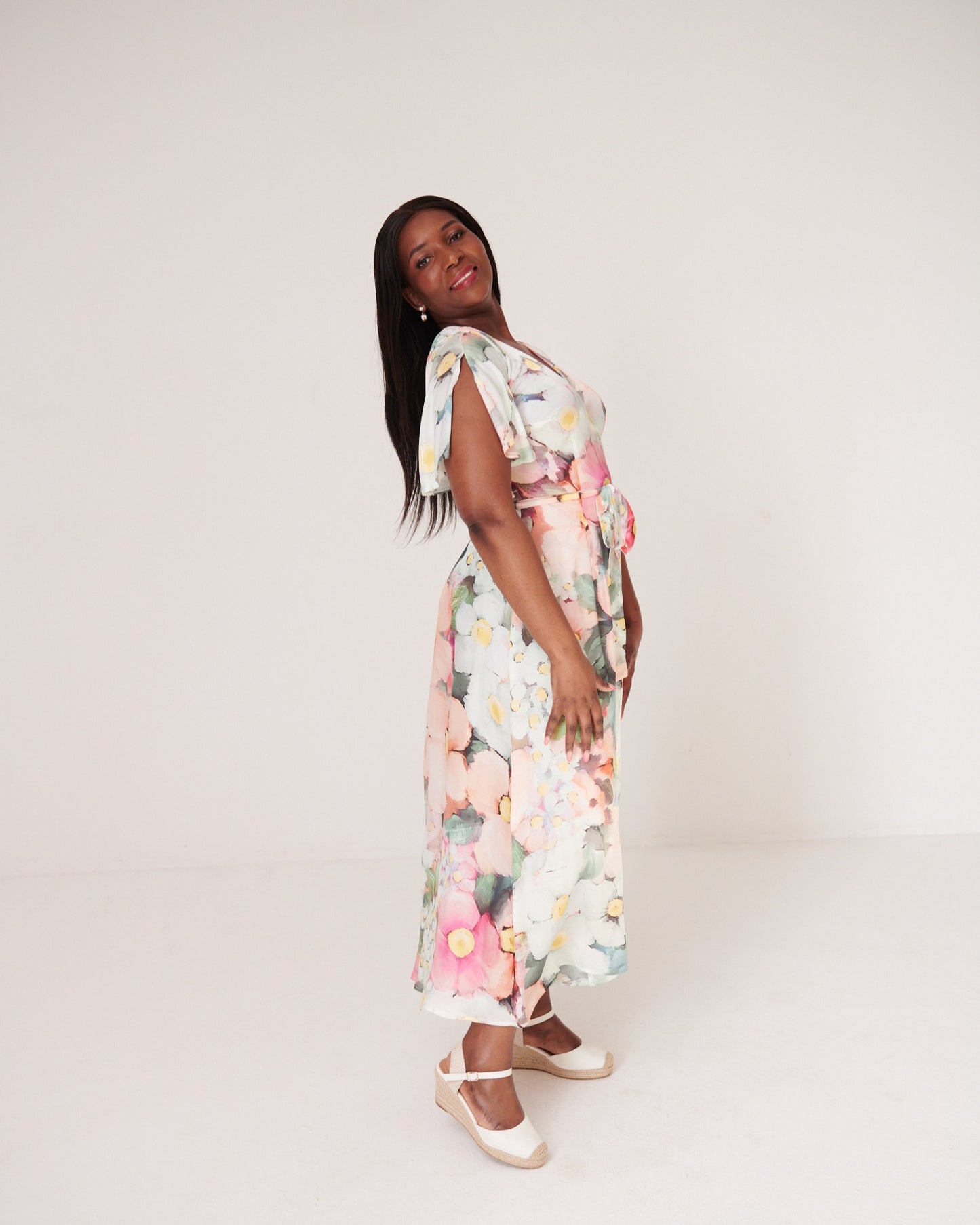 Tuscany Wrap Dress Primrose Peach