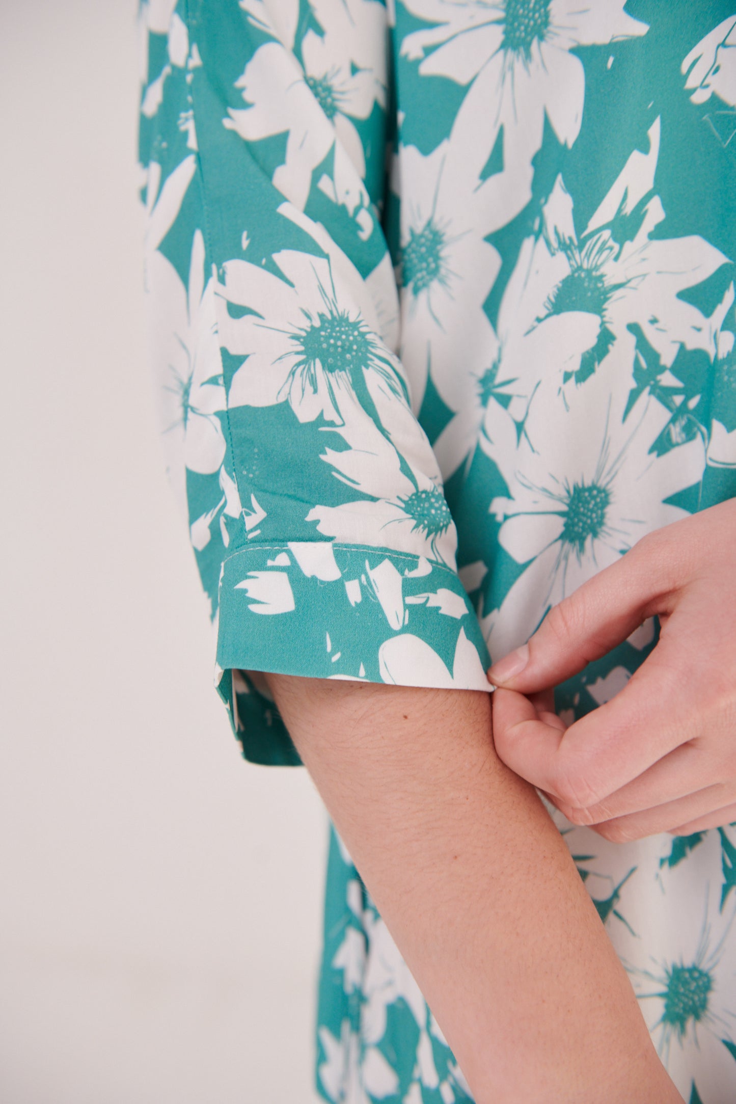 Clara Dress Floral Streak Aqua