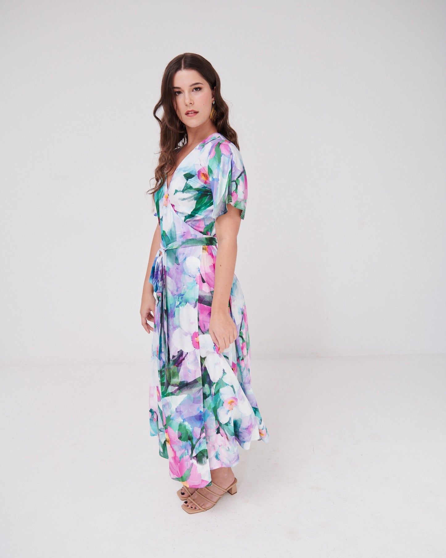 Tuscany Wrap Dress Peony Lilac