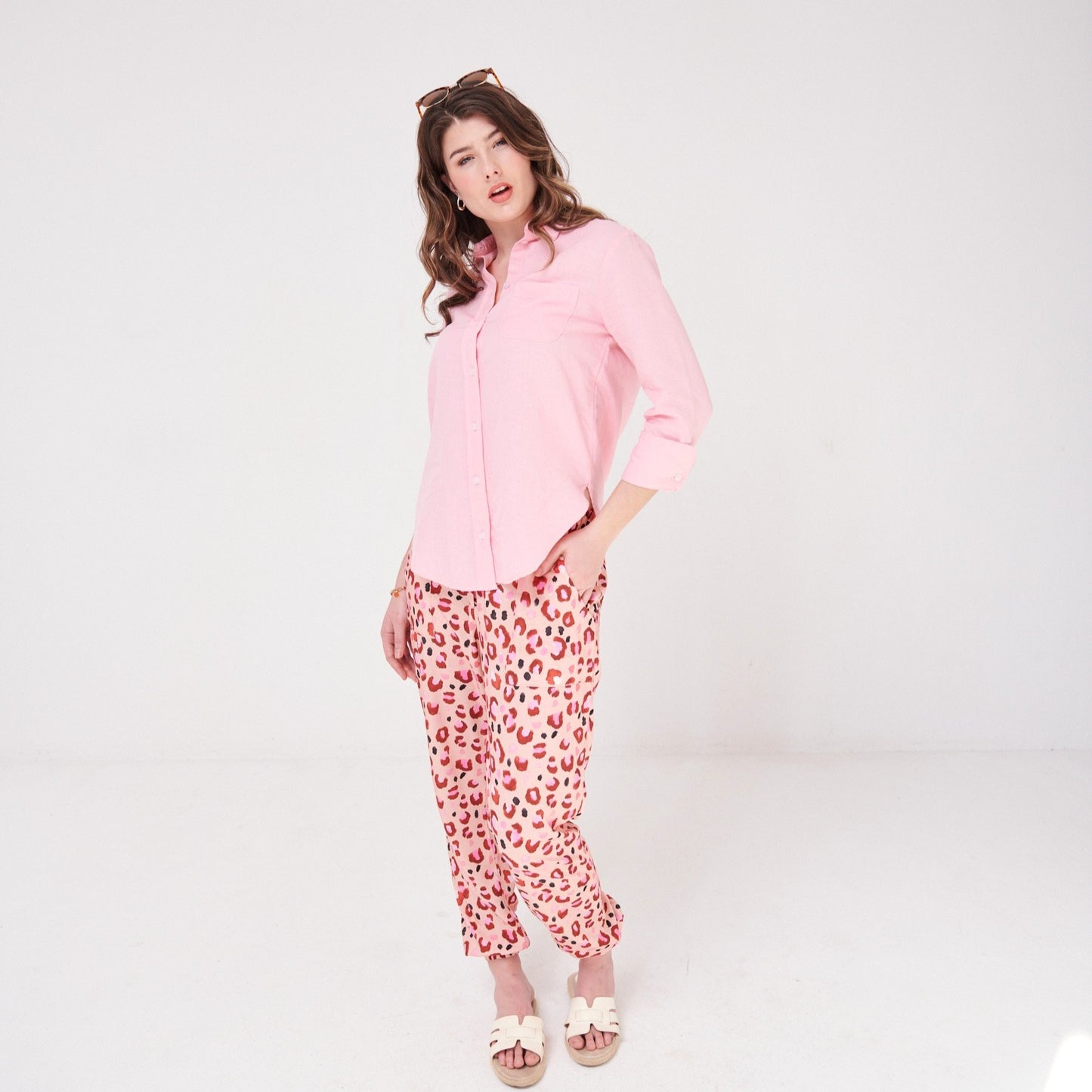 Slouchy Pants Animal Watercolour Pinks