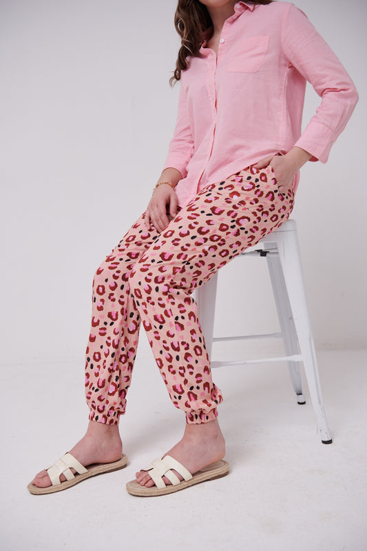 Slouchy Pants Animal Watercolour Pinks