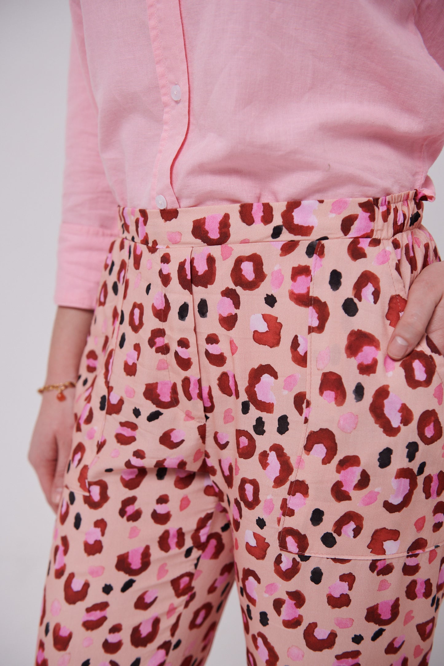 Slouchy Pants Animal Watercolour Pinks