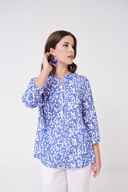 Everyday Blouse Floral Grunge Bluebell