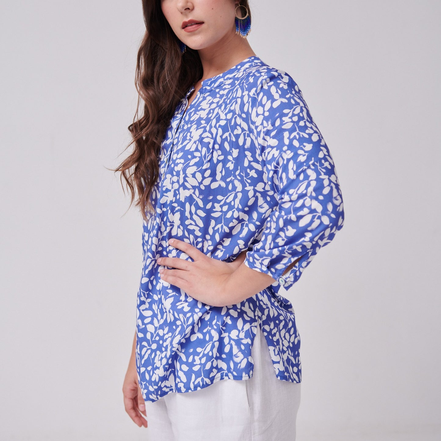 Everyday Blouse Floral Grunge Bluebell