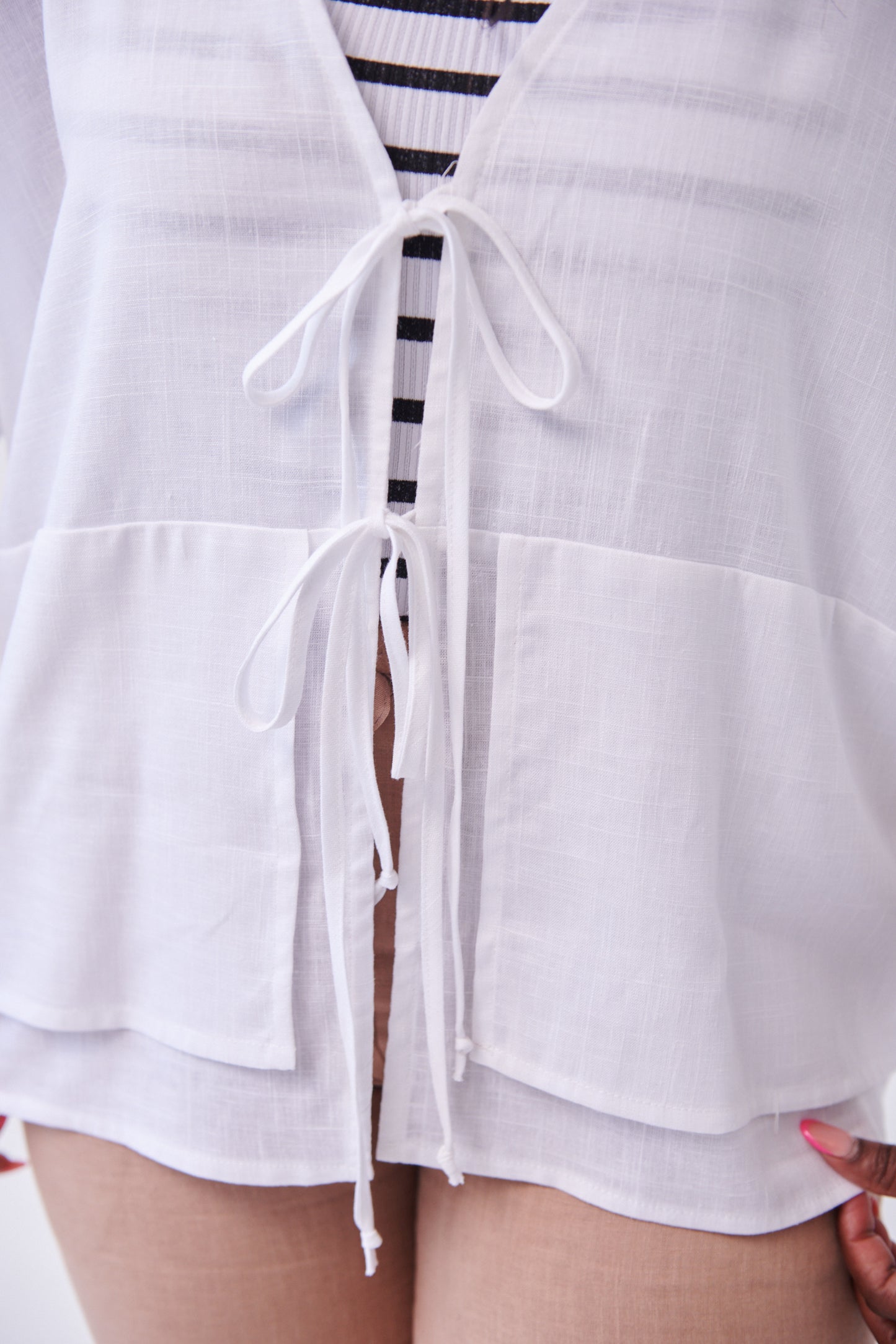 Linen Tie Jacket White
