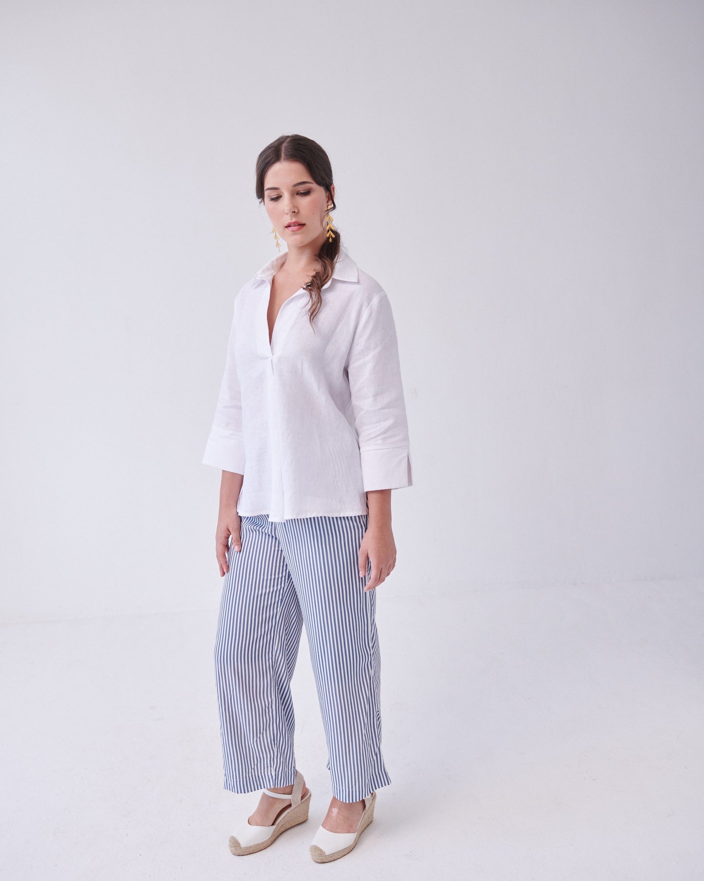 Ruby Linen Top White