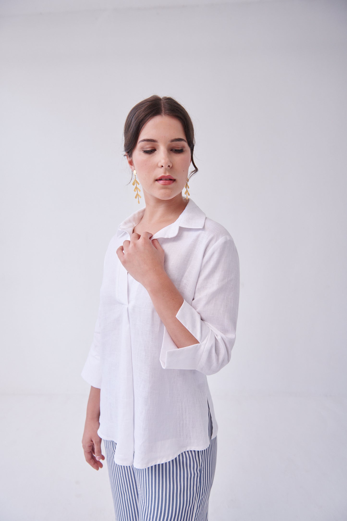 Ruby Linen Top White