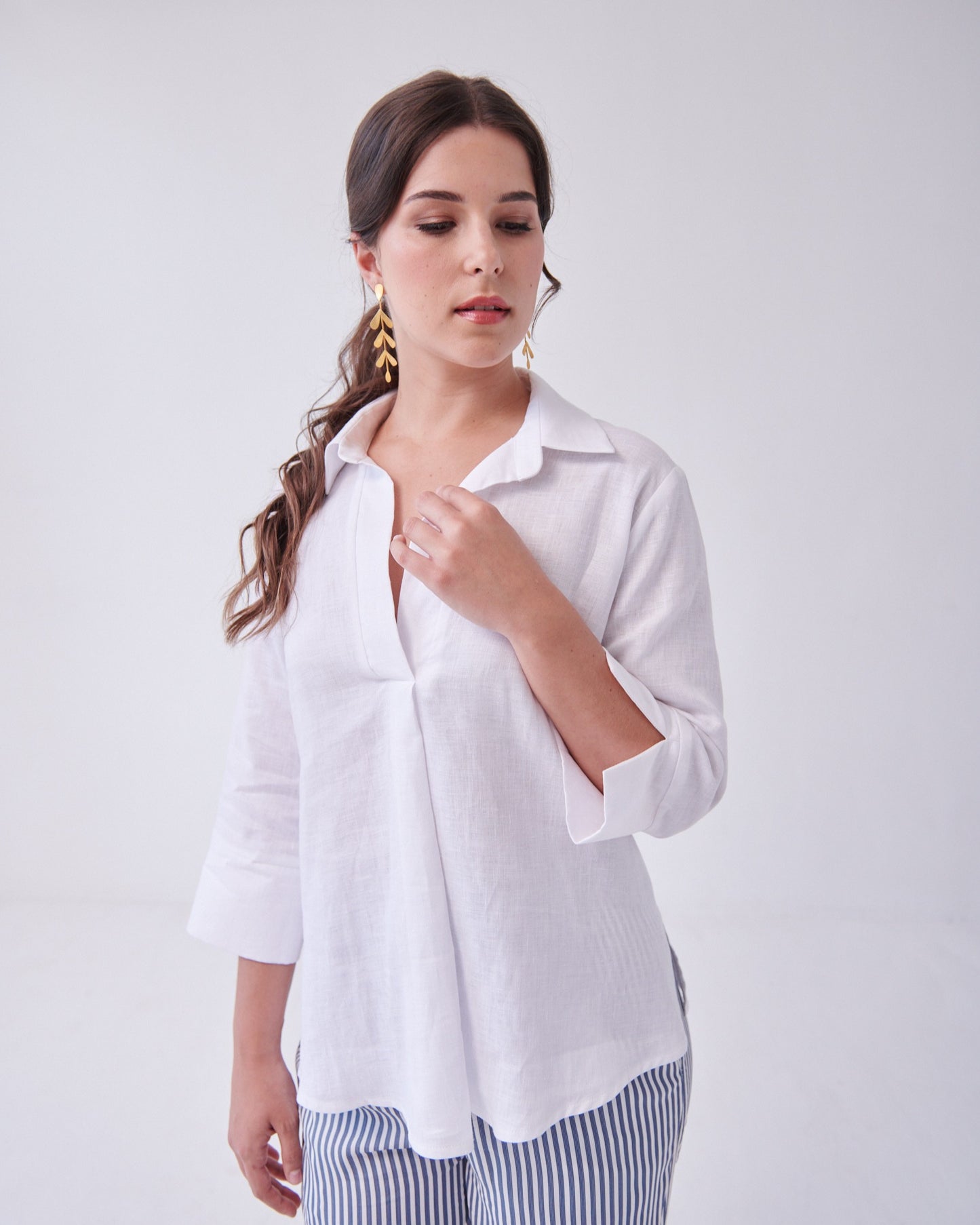 Ruby Linen Top White