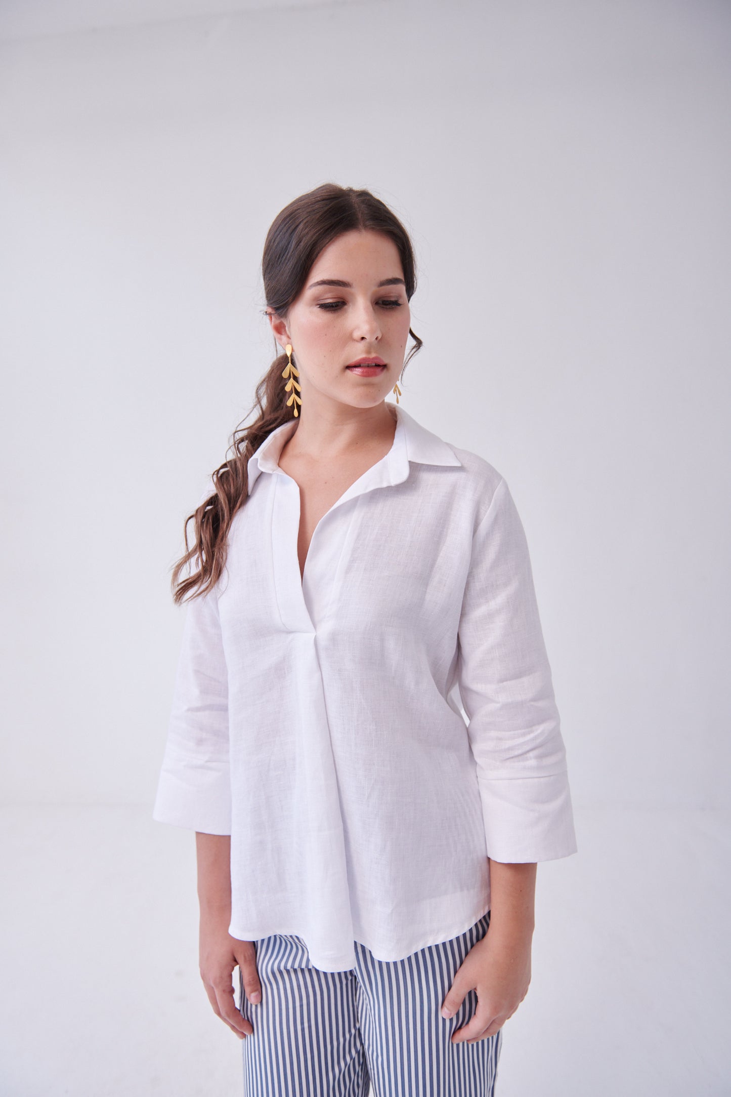 Ruby Linen Top White