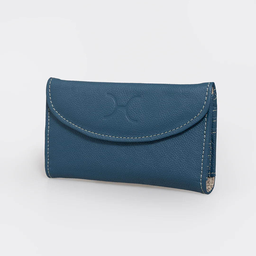 Ladies Wallet Aqua Leather