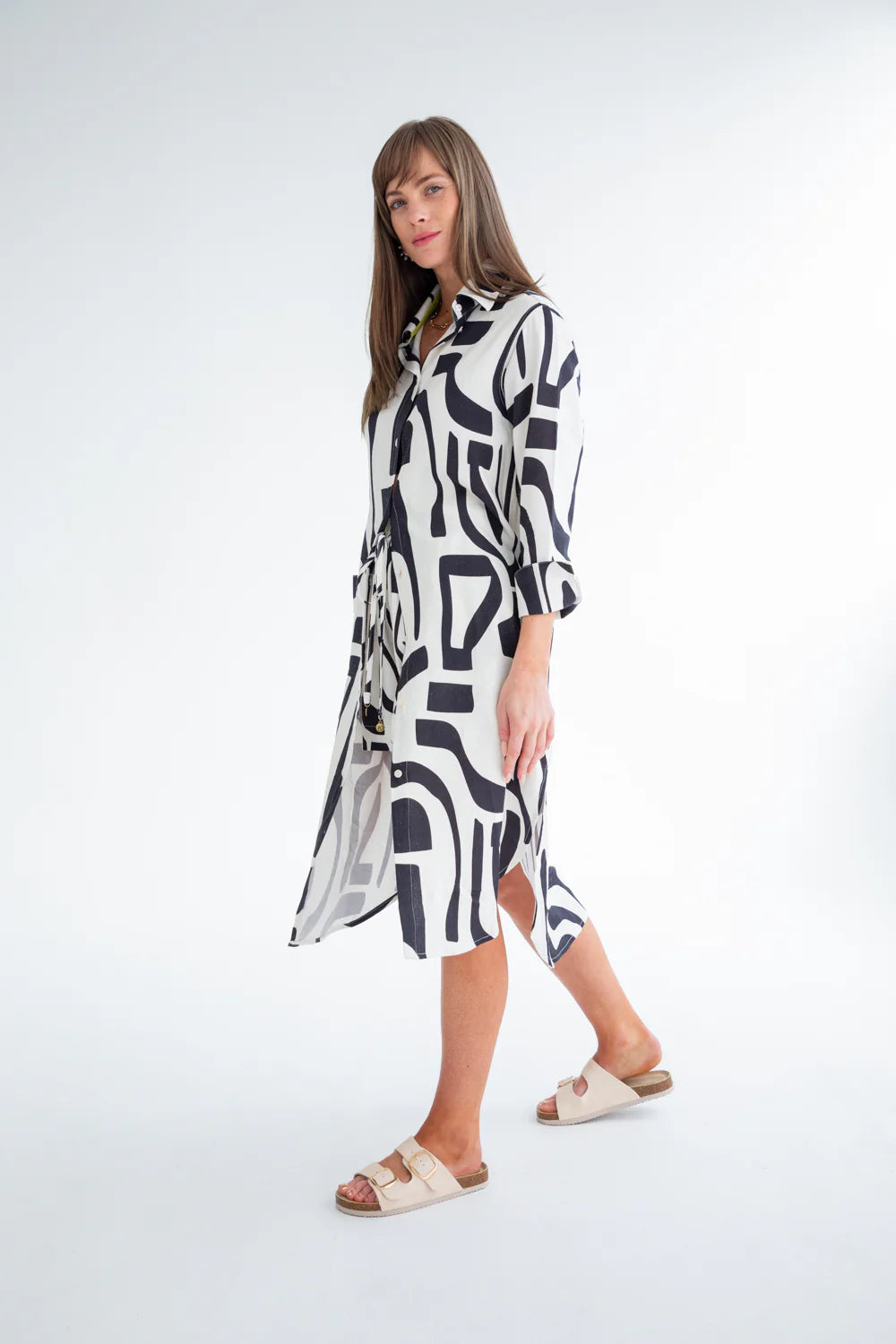 Evie Dress Black Abstract