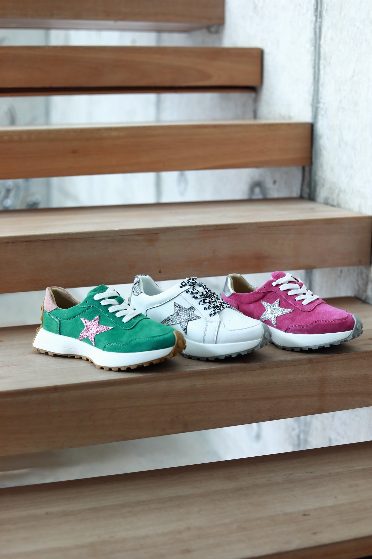 Hunter Sneaker Green & Pink