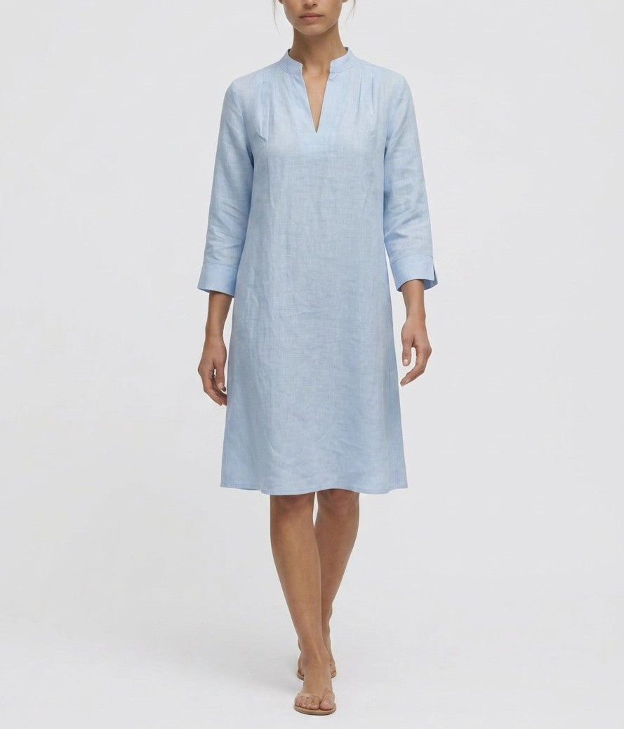 Spritz Linen Dress Powder Blue