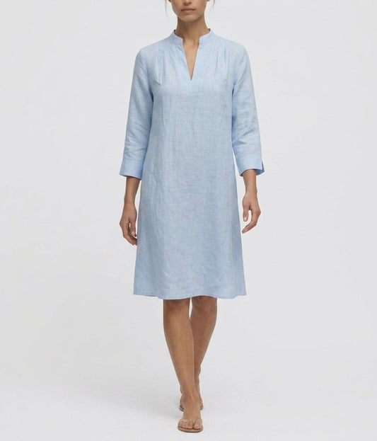 Spritz Linen Dress Powder Blue