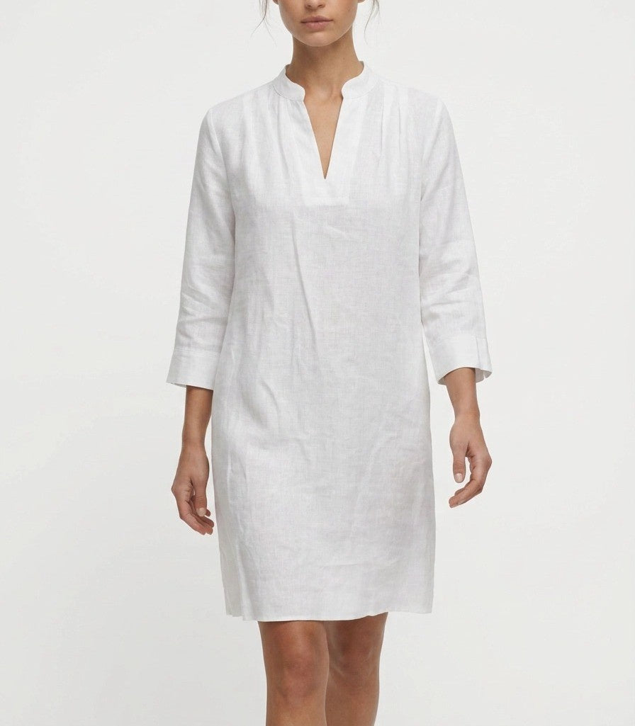 Spritz Linen Dress White