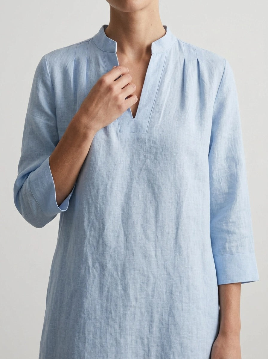 Spritz Linen Dress Powder Blue