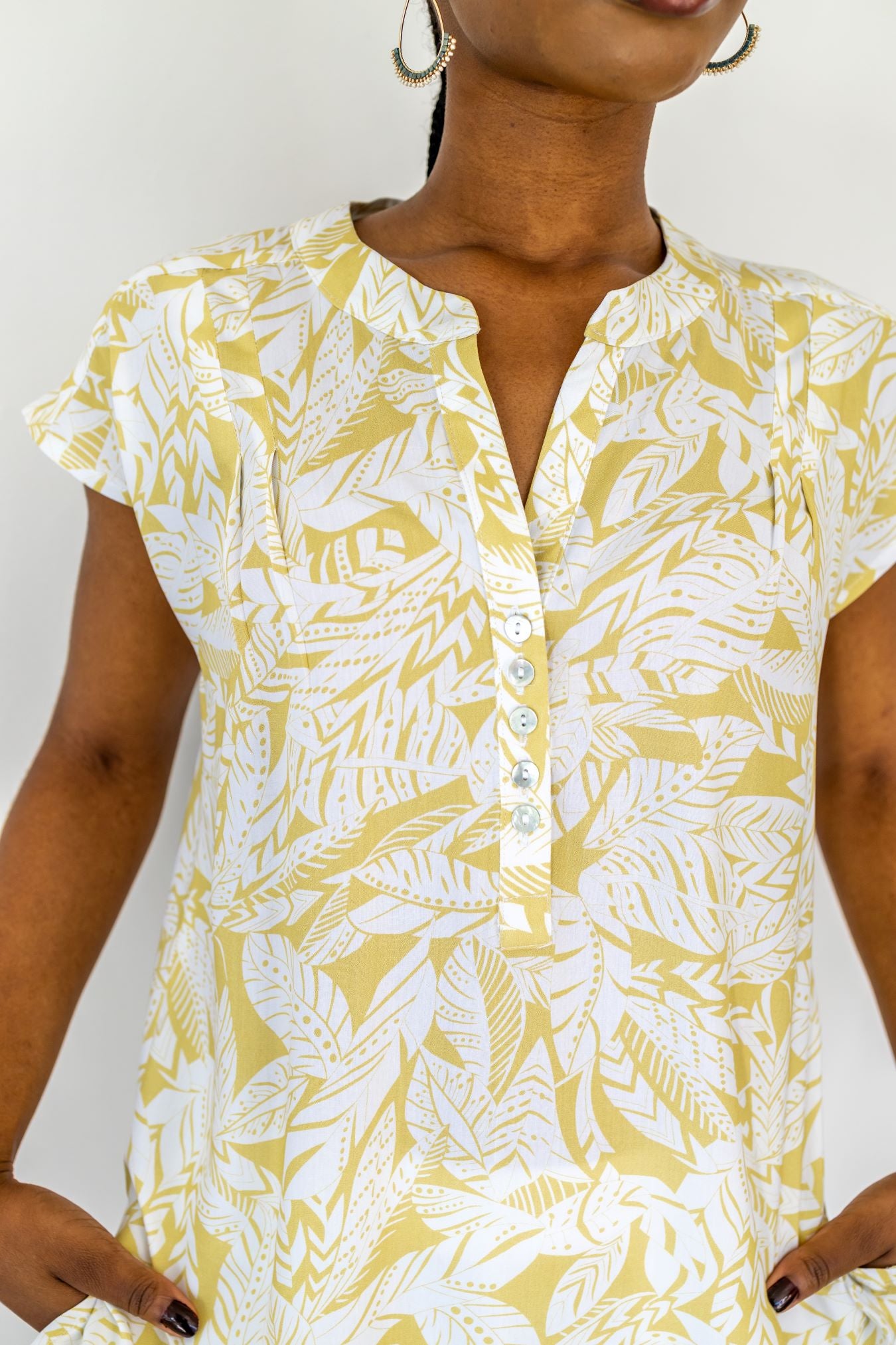 Sara Top Leaves Mustard