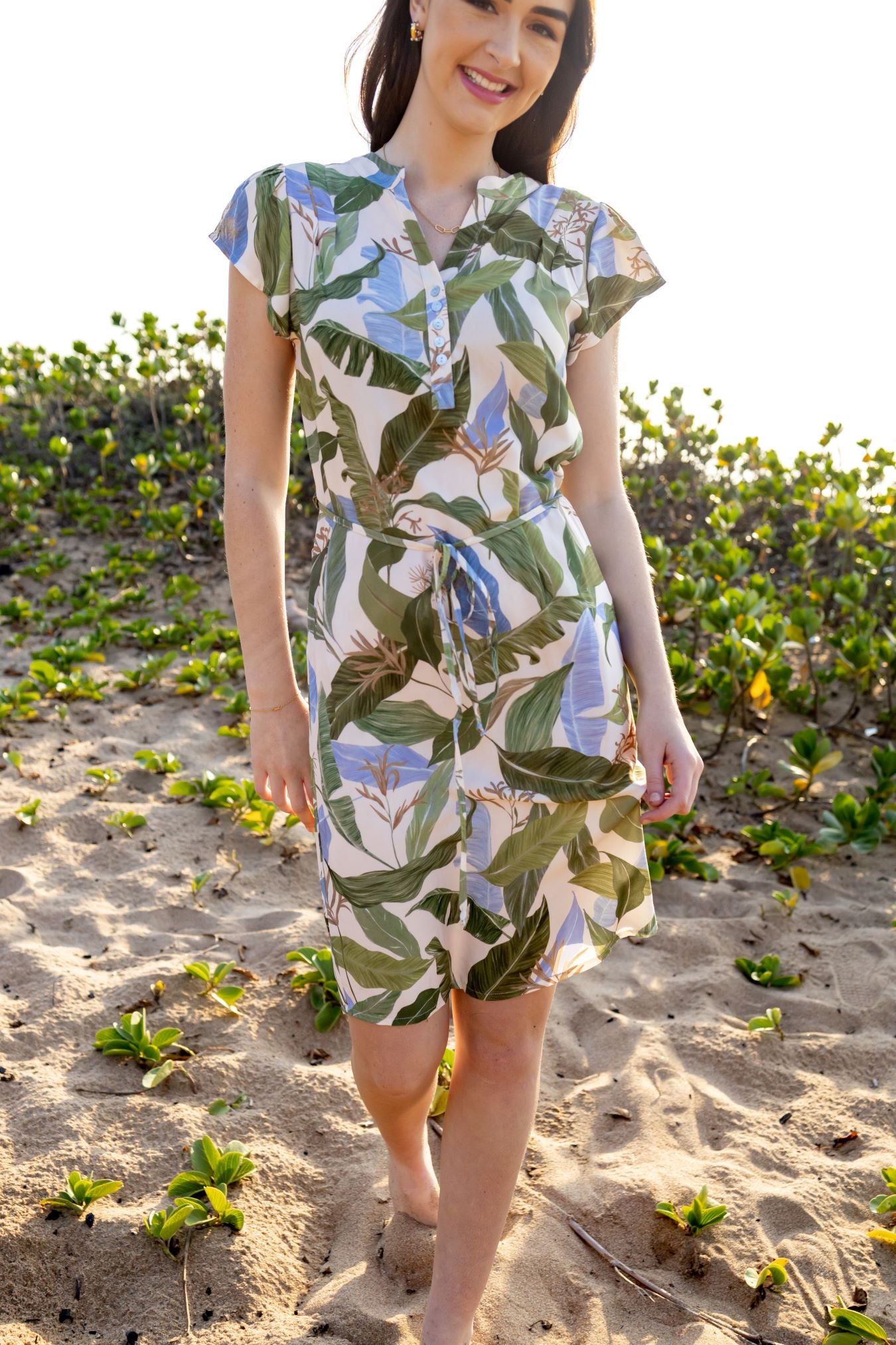 Sara Dress Wild Leaves