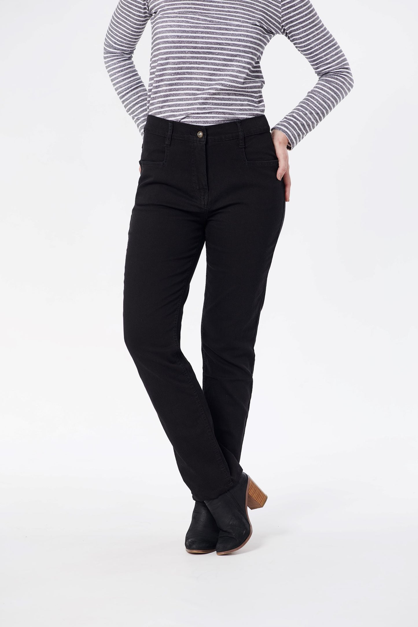 Barrington Annika Side Elastic Jeans Black Denim