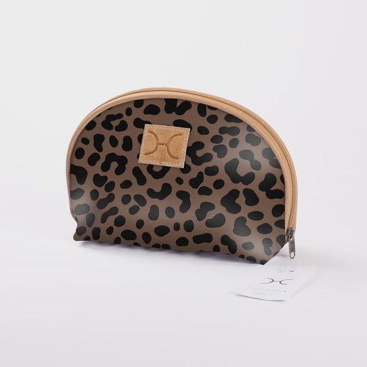 Big Mouth Cosmetic Bag Cheetah Coffee