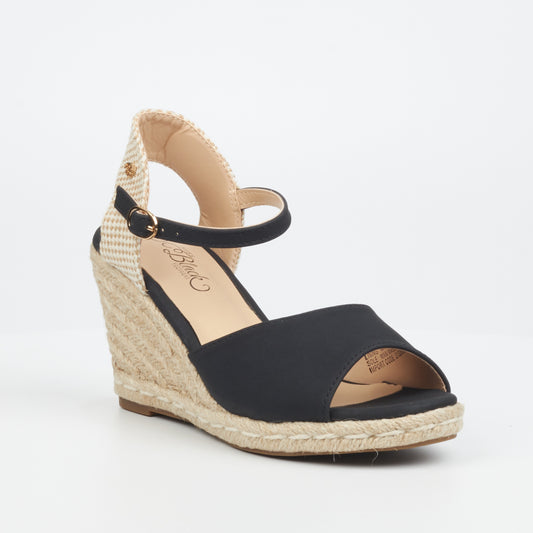 Jojo Espadrille Wedge Heel Black