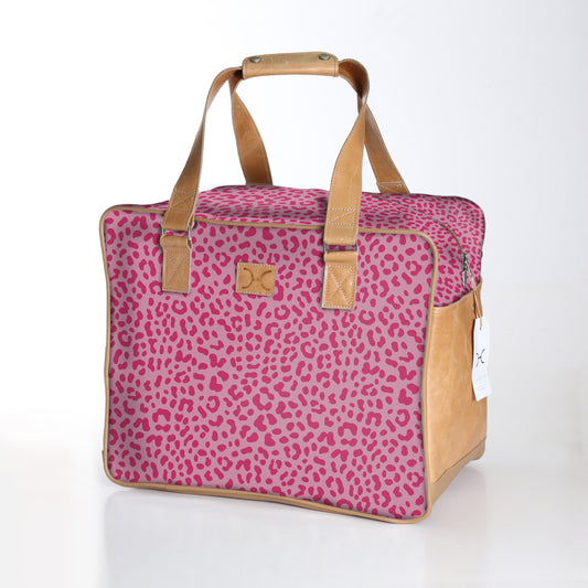 Large Weekender Bag Pink Animal Print